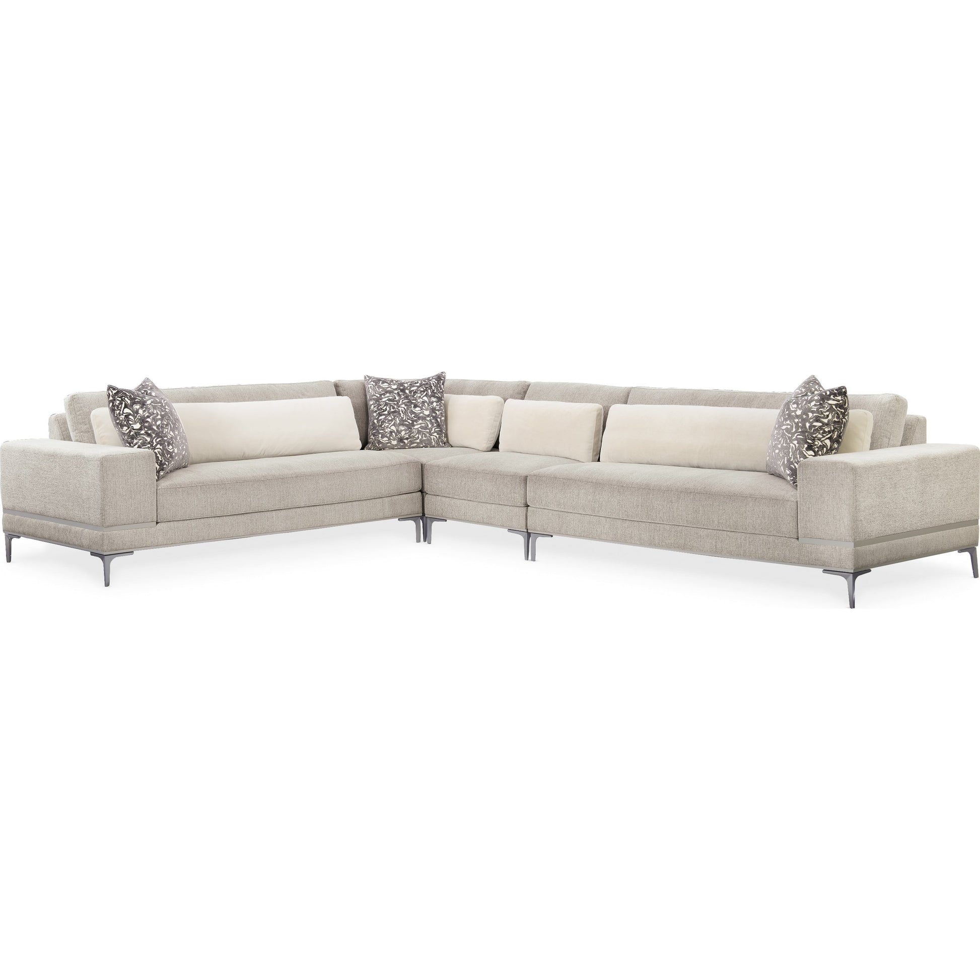 Repetition Loveseat by Caracole in zinc and london fog. Made from birch in a modern style.