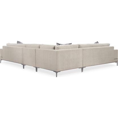 Repetition Loveseat by Caracole in zinc and london fog. Made from birch in a modern style.