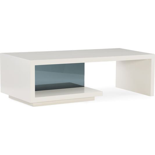 Expressions Cocktail Table by Caracole in smoked, gray and winter haze. Made from asian hardwood in a modern style.