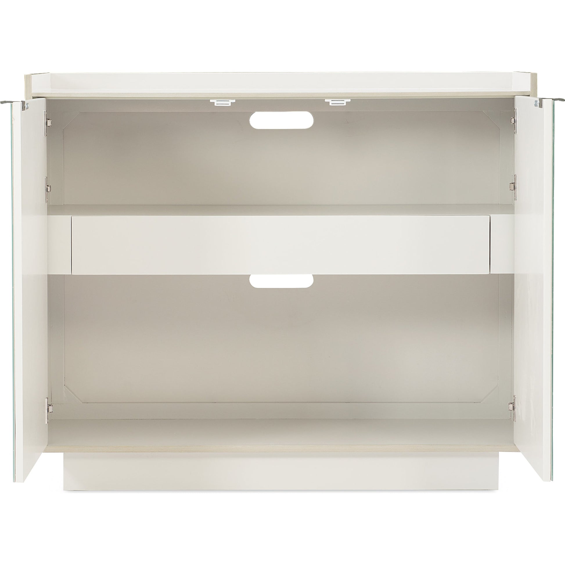 Expressions Door Chest by Caracole in gray, ash, taupe, gray and winter haze, ash taupe, delicate grey. Made from ash in a modern style.