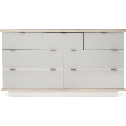 Expressions Dresser by Caracole in gray, ash, taupe, gray and ash taupe, winter haze, delicate grey. Made from ash in a modern style.