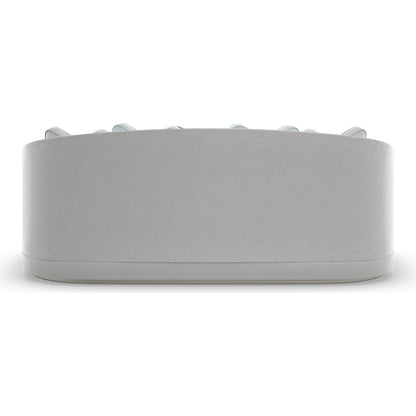 Da Vita Sofa by Caracole in cloud, grey, silver and soft silver. Made from pine in a transitional style.
