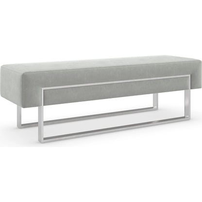 La Moda Bench by Caracole in smoked, steel and smoked stainless steel. Made from metal in a modern style.