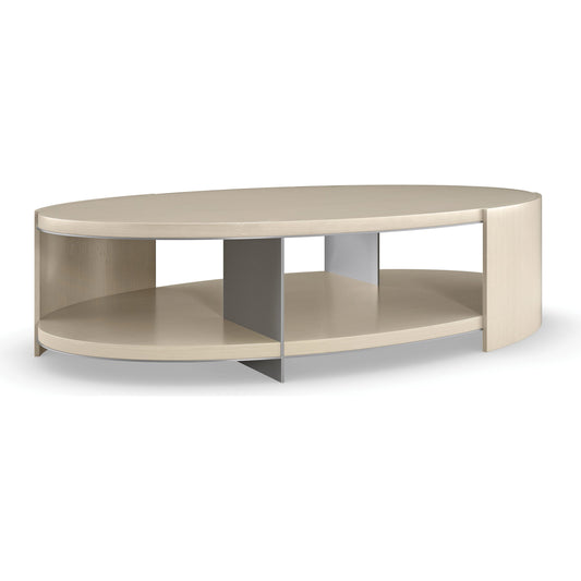 Da Vita Cocktail Table by Caracole in silver and thunder, smoked stainless steel. Made from birch, metal, koto in a modern style.