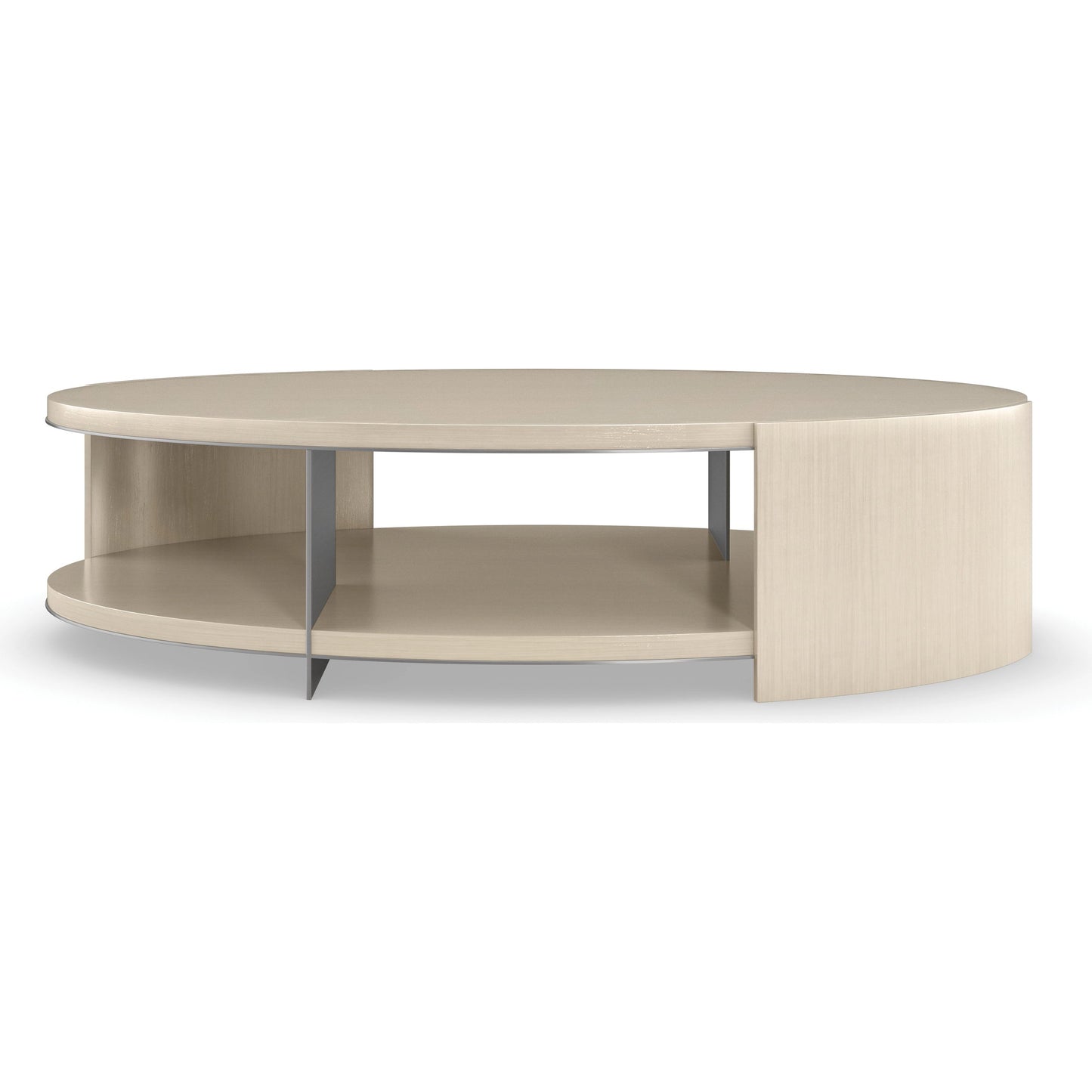 002 SI-1955848 | Additional Silo | Da Vita Cocktail Table by Caracole in silver and thunder, smoked stainless steel. Made from birch, metal, koto in a modern style.