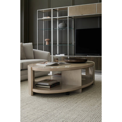 Da Vita Cocktail Table by Caracole in silver and thunder, smoked stainless steel. Made from birch, metal, koto in a modern style.