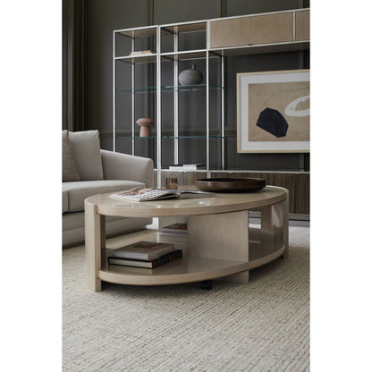 Da Vita Cocktail Table by Caracole in silver and thunder, smoked stainless steel. Made from birch, metal, koto in a modern style.