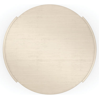 Da Vita Round End Table by Caracole in silver and thunder, smoked stainless steel. Made from birch, koto in a modern style.