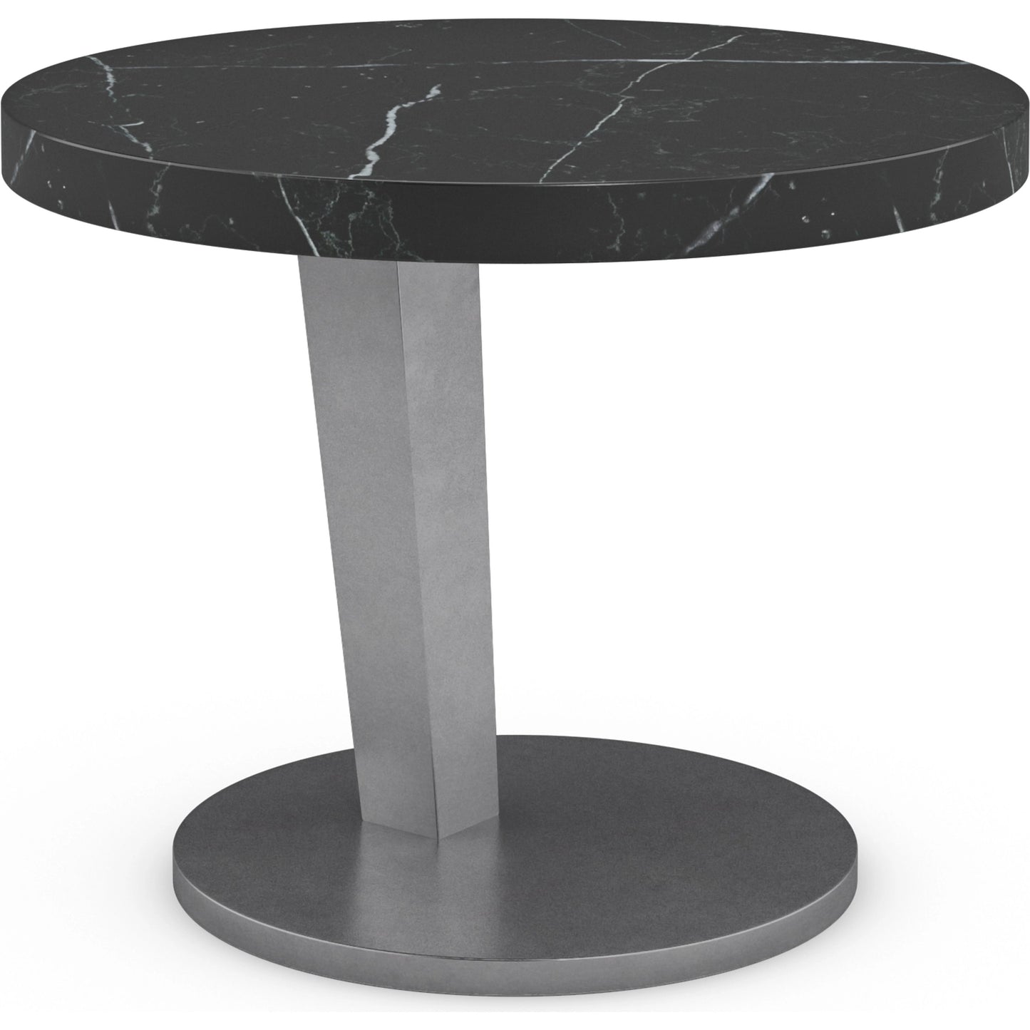 000 SI-1955852 | Primary Silo | La Moda Short Spot Table by Caracole in black, marble and smoked stainless. Made from metal, stone in a modern style.
