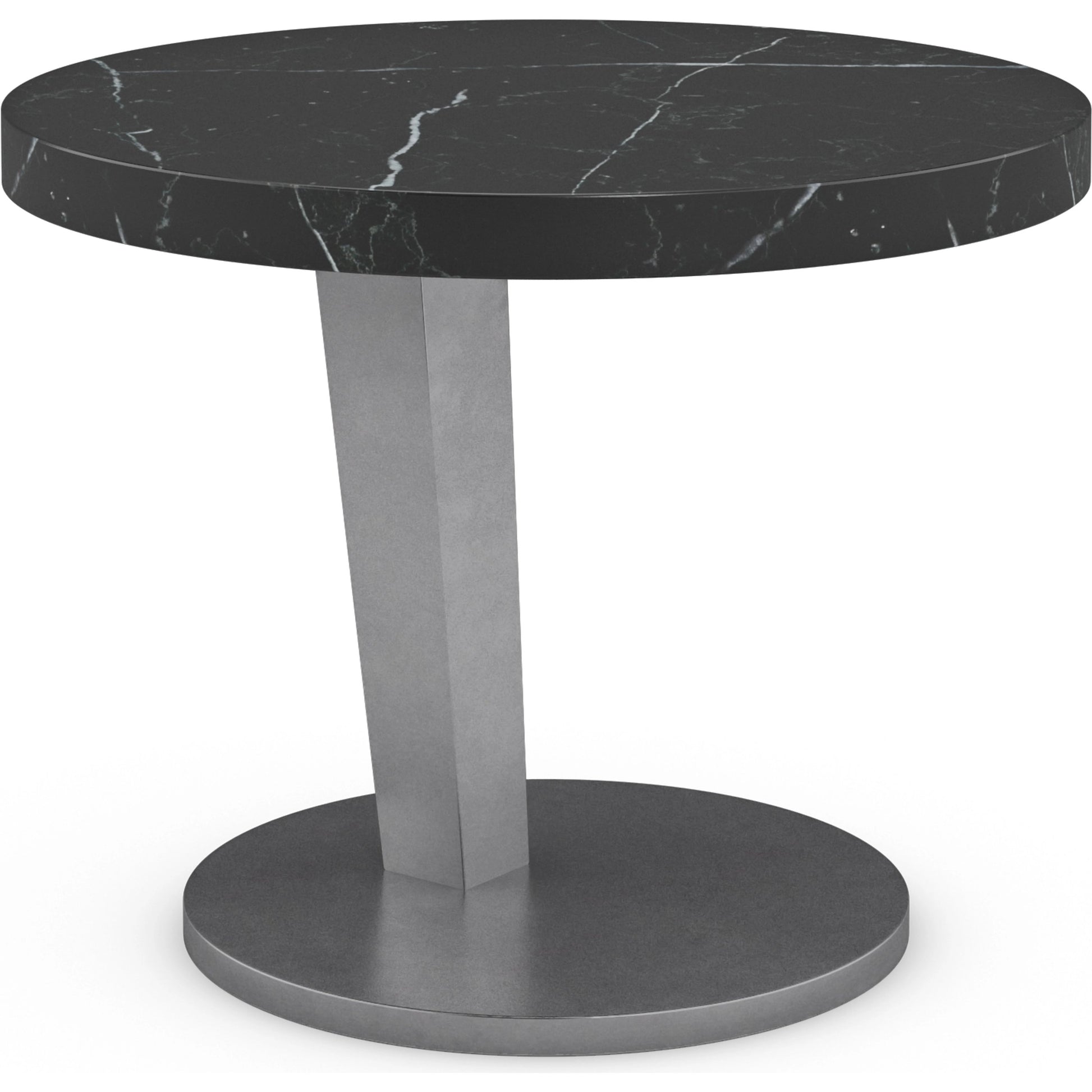 La Moda Short Spot Table by Caracole in black, marble and smoked stainless. Made from metal, stone in a modern style.