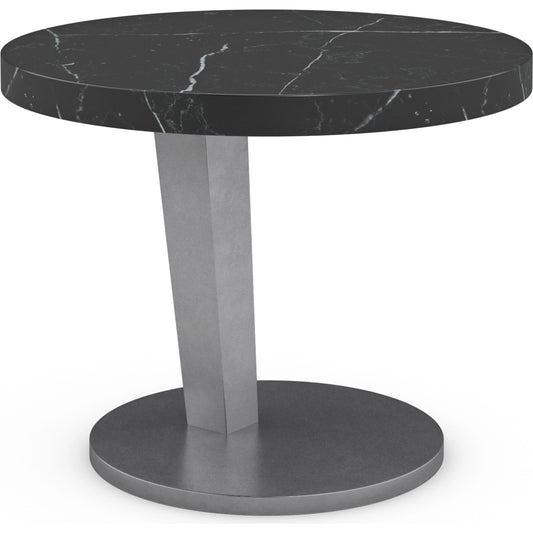 La Moda Short Spot Table by Caracole in black, marble and smoked stainless. Made from metal, stone in a modern style.