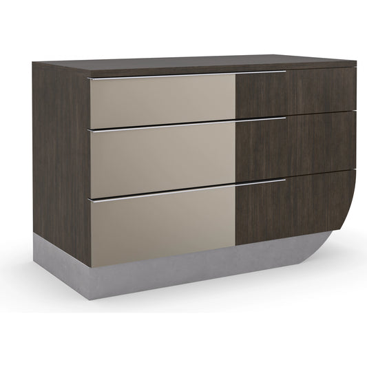 La Moda Nightstand by Caracole in mirrored, bronze, smoked, steel and sepia, smoked stainless steel. Made from birch, bronze mirror in a modern style.
