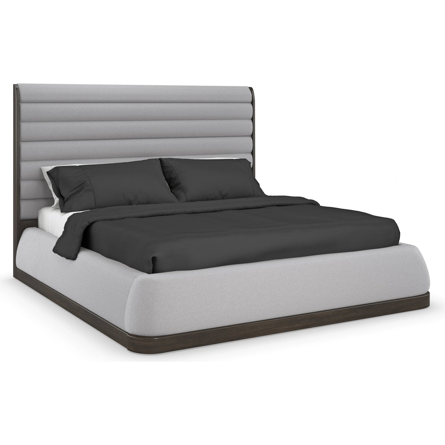 000 SI-1955871 | Primary Silo | La Moda Upholstered Panel Bed by Caracole in gray and sepia. Made from birch in a modern style.