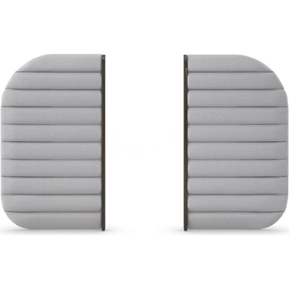 La Moda Upholstered Bed Side Panels by Caracole in gray and sepia. Made from birch in a modern style.