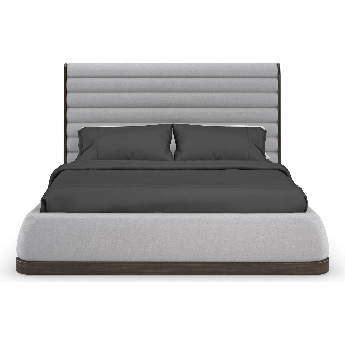 001 SI-1955871 | Additional Silo | La Moda Upholstered Panel Bed by Caracole in gray and sepia. Made from birch in a modern style.