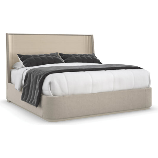 Da Vita Platform Bed by Caracole in beige and thunder. Made from koto, maple, koto in a modern style.