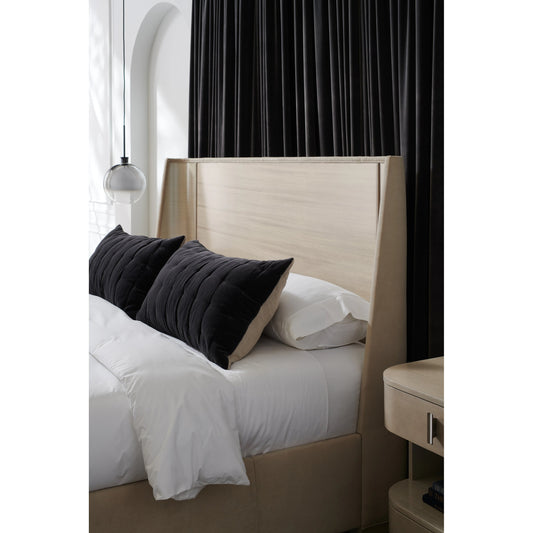 Da Vita Platform Bed by Caracole in beige and thunder. Made from koto, maple, koto in a modern style.