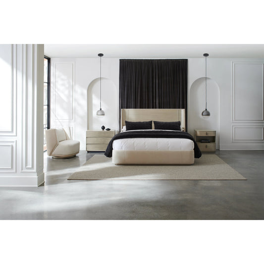 Da Vita Platform Bed by Caracole in beige and thunder. Made from koto, maple, koto in a modern style.