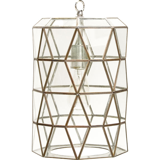 Mariah Pendant by Worlds Away in clear. Made from metal, glass in a transitional style.