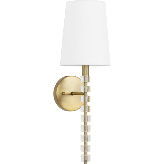 Maxine  Sconce by Worlds Away in brushed brass, acrylic. Made from unique in a modern style.