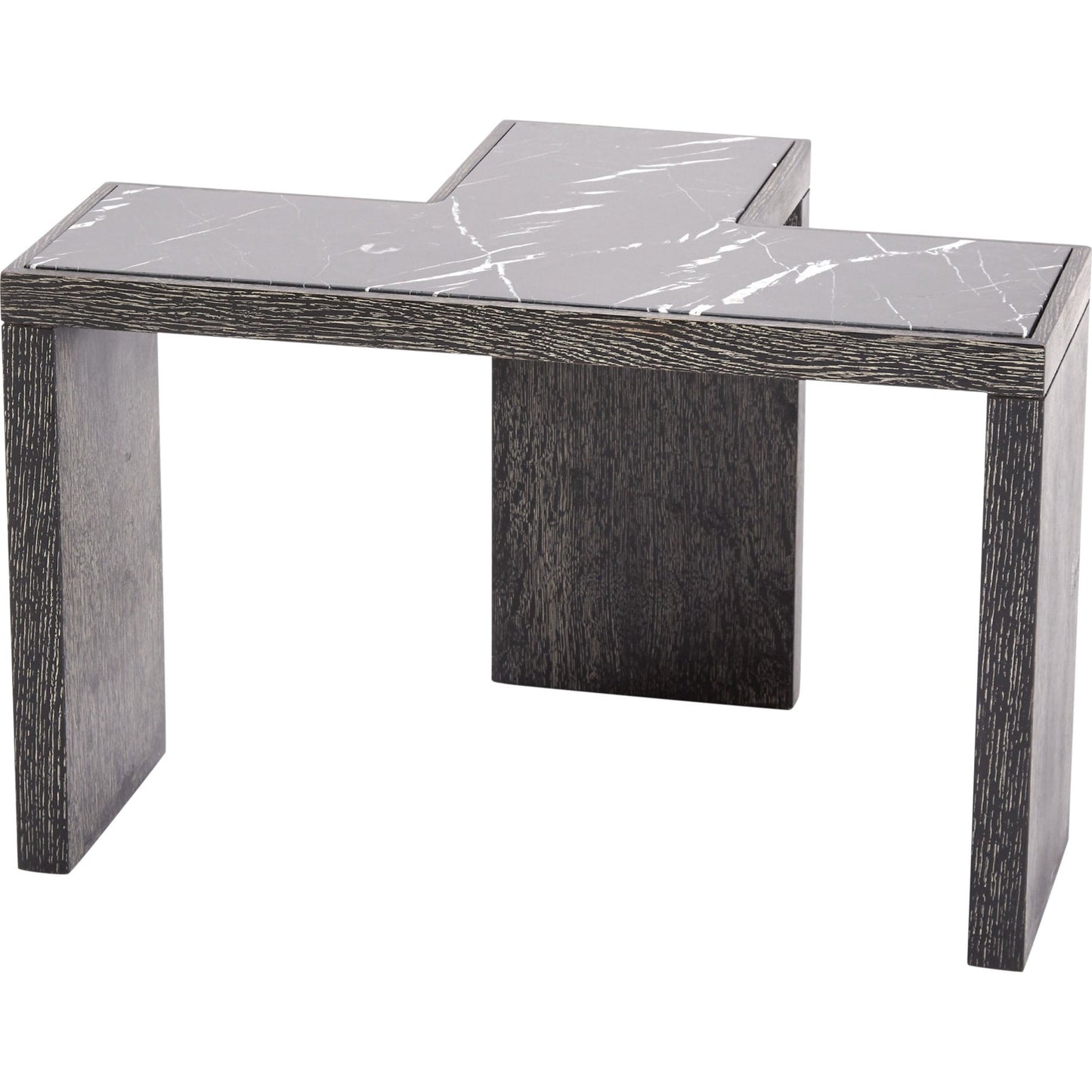 000 SR-702156 | Primary Silo | T-Flex Table by Global Views in oak. Made from mdf, oak, marble in a modern style.