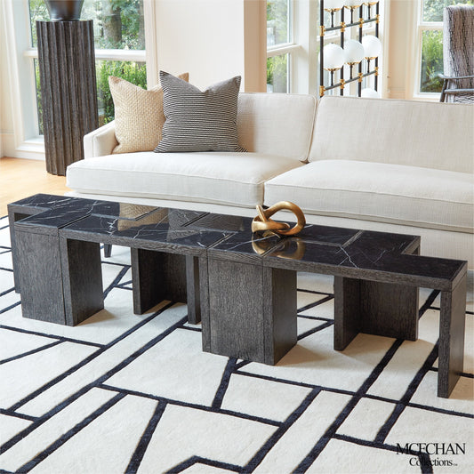T-Flex Table by Global Views in oak. Made from mdf, oak, marble in a modern style.