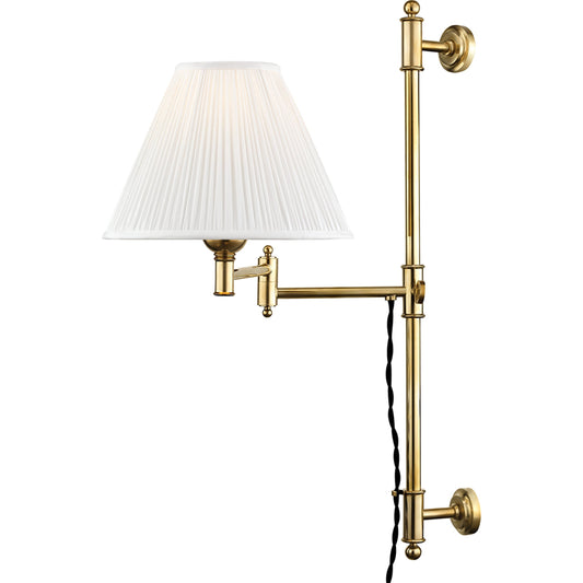 Classic NO.1 1 Light Adjustable Wall Sconce by Hudson Valley. Made from brass in a traditional style.