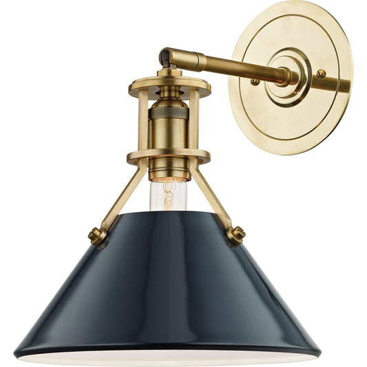 Painted NO.2 Wall Sconce by Hudson Valley. Made from brass in a cottage & farmhouse style.