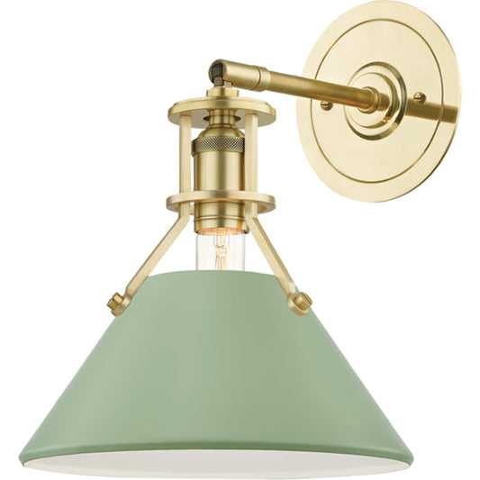 Painted NO.2 Wall Sconce by Hudson Valley. Made from brass in a cottage & farmhouse style.