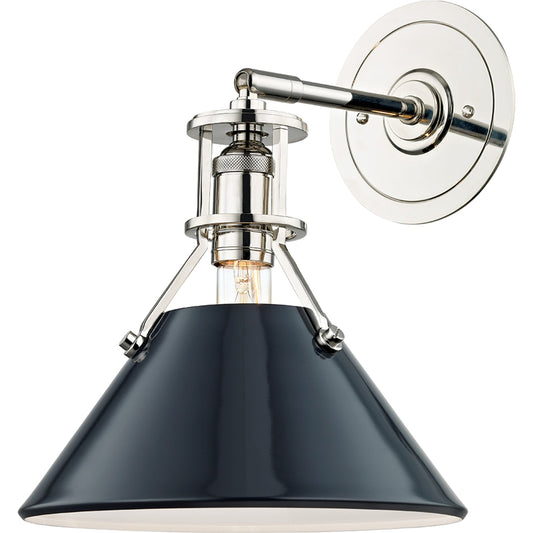Painted NO.2 Wall Sconce by Hudson Valley. Made from brass in a cottage & farmhouse style.