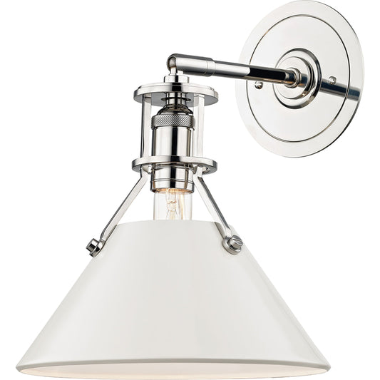 Painted NO.2 Wall Sconce by Hudson Valley. Made from brass in a cottage & farmhouse style.