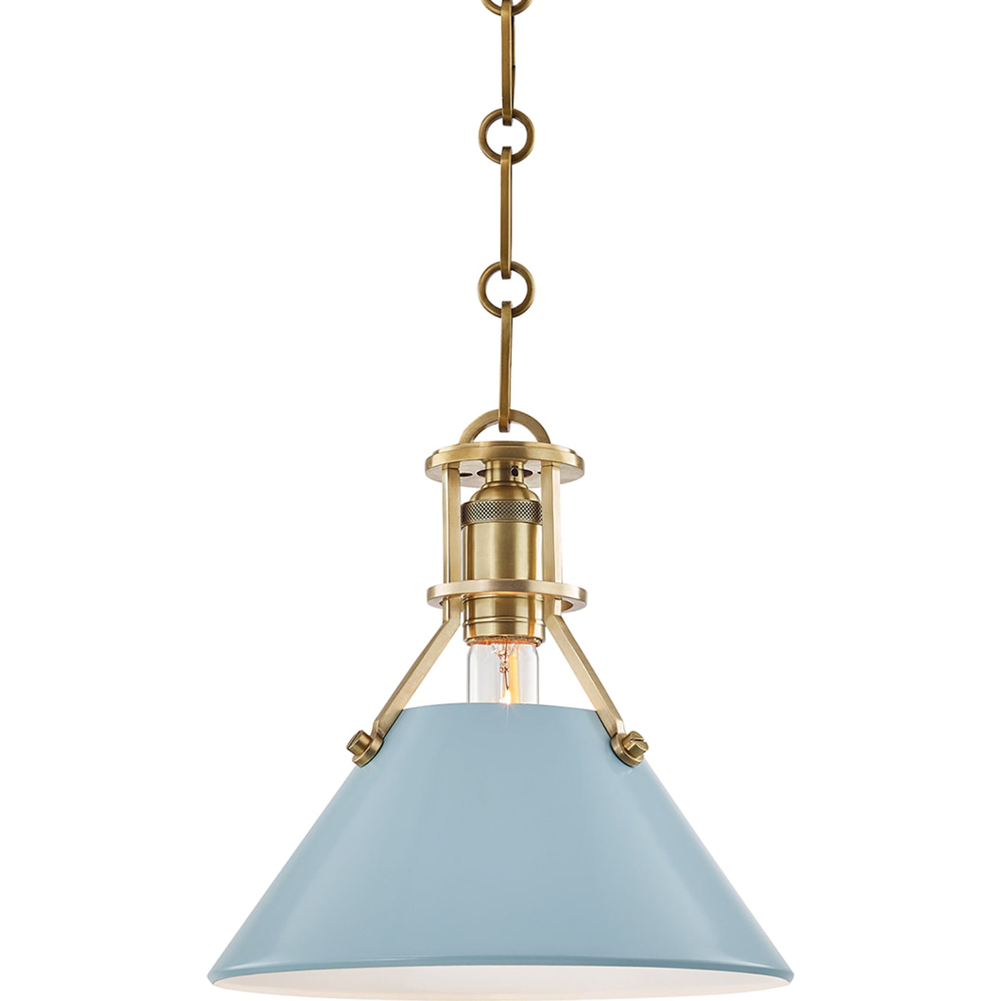 Painted NO.2 Pendant by Hudson Valley. Made from brass in a cottage & farmhouse style.