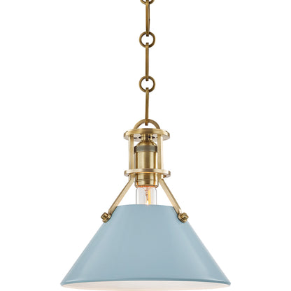 Painted NO.2 Pendant by Hudson Valley. Made from brass in a cottage & farmhouse style.