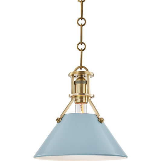 Painted NO.2 Pendant by Hudson Valley. Made from brass in a cottage & farmhouse style.