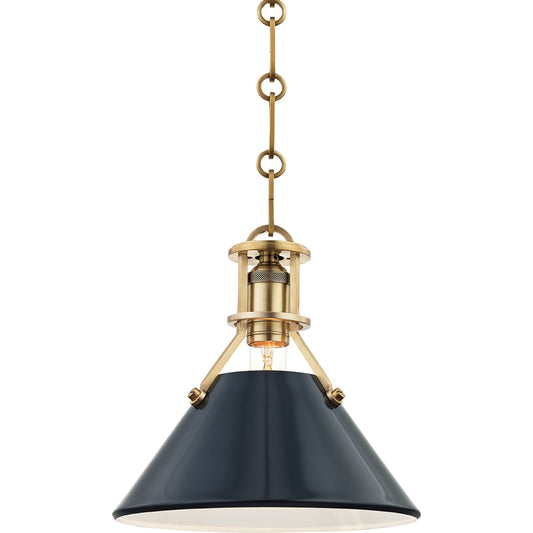 Painted NO.2 Pendant by Hudson Valley. Made from brass in a cottage & farmhouse style.