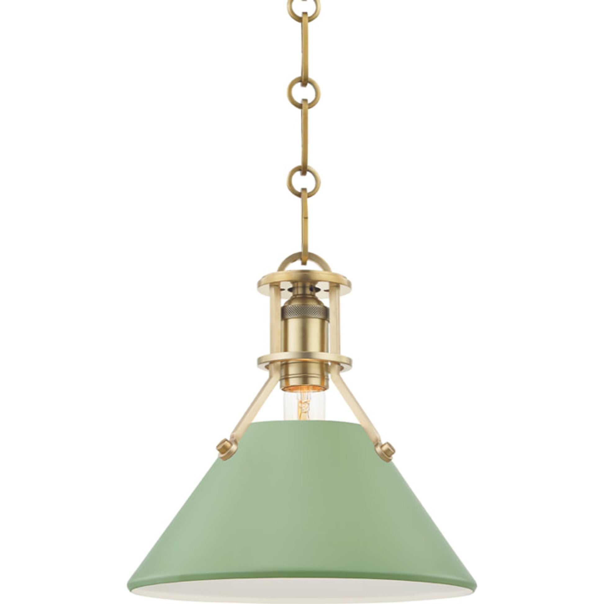 Painted NO.2 Pendant by Hudson Valley. Made from brass in a cottage & farmhouse style.