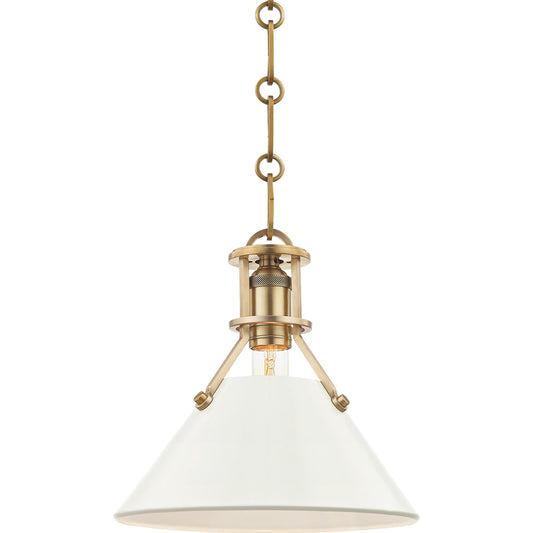 Painted NO.2 Pendant by Hudson Valley. Made from brass in a cottage & farmhouse style.