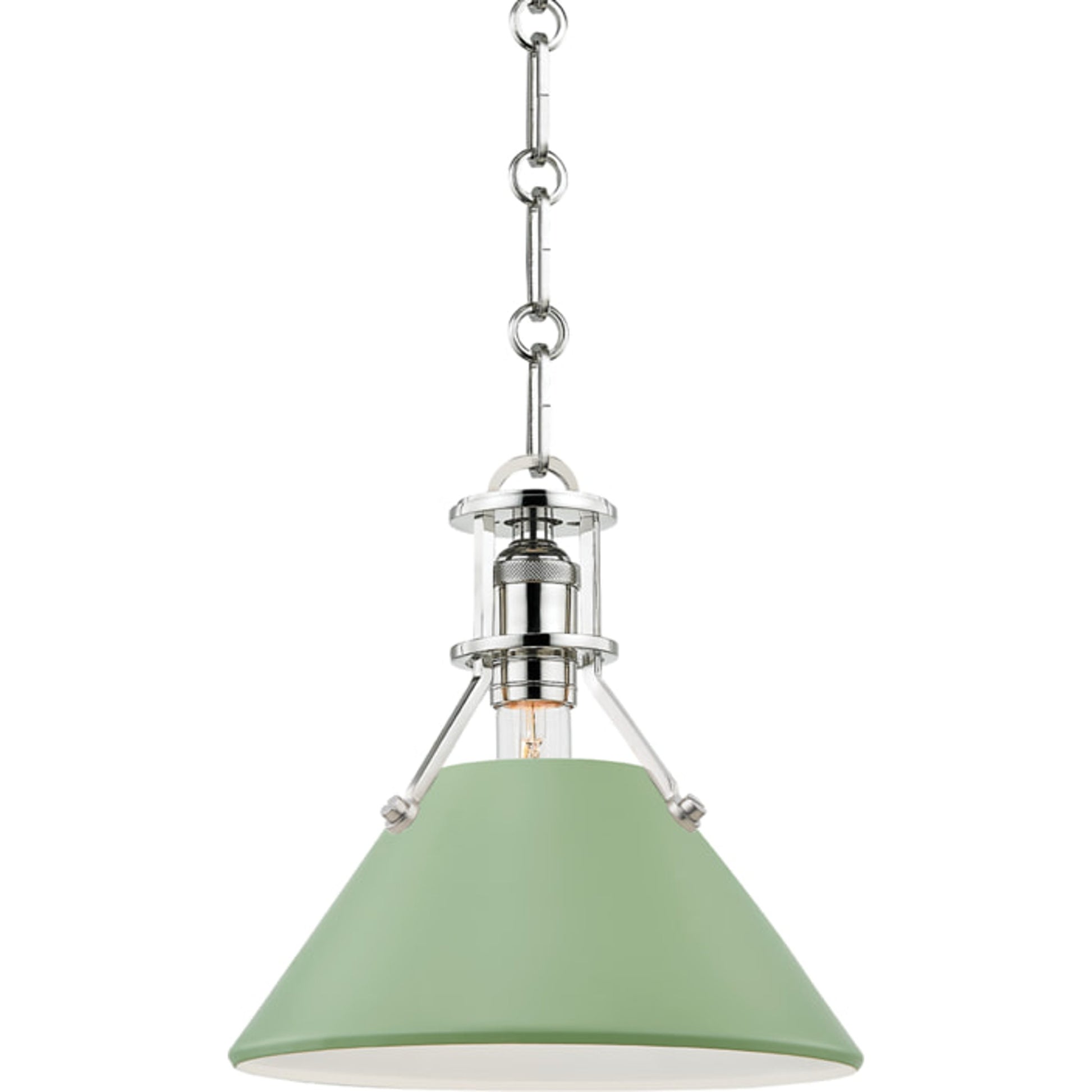 Painted NO.2 Pendant by Hudson Valley. Made from brass in a cottage & farmhouse style.