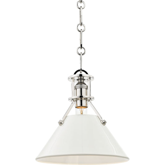 Painted NO.2 Pendant by Hudson Valley. Made from brass in a cottage & farmhouse style.