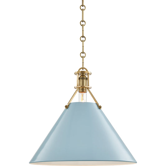 Painted NO.2 Pendant by Hudson Valley. Made from brass in a cottage & farmhouse style.