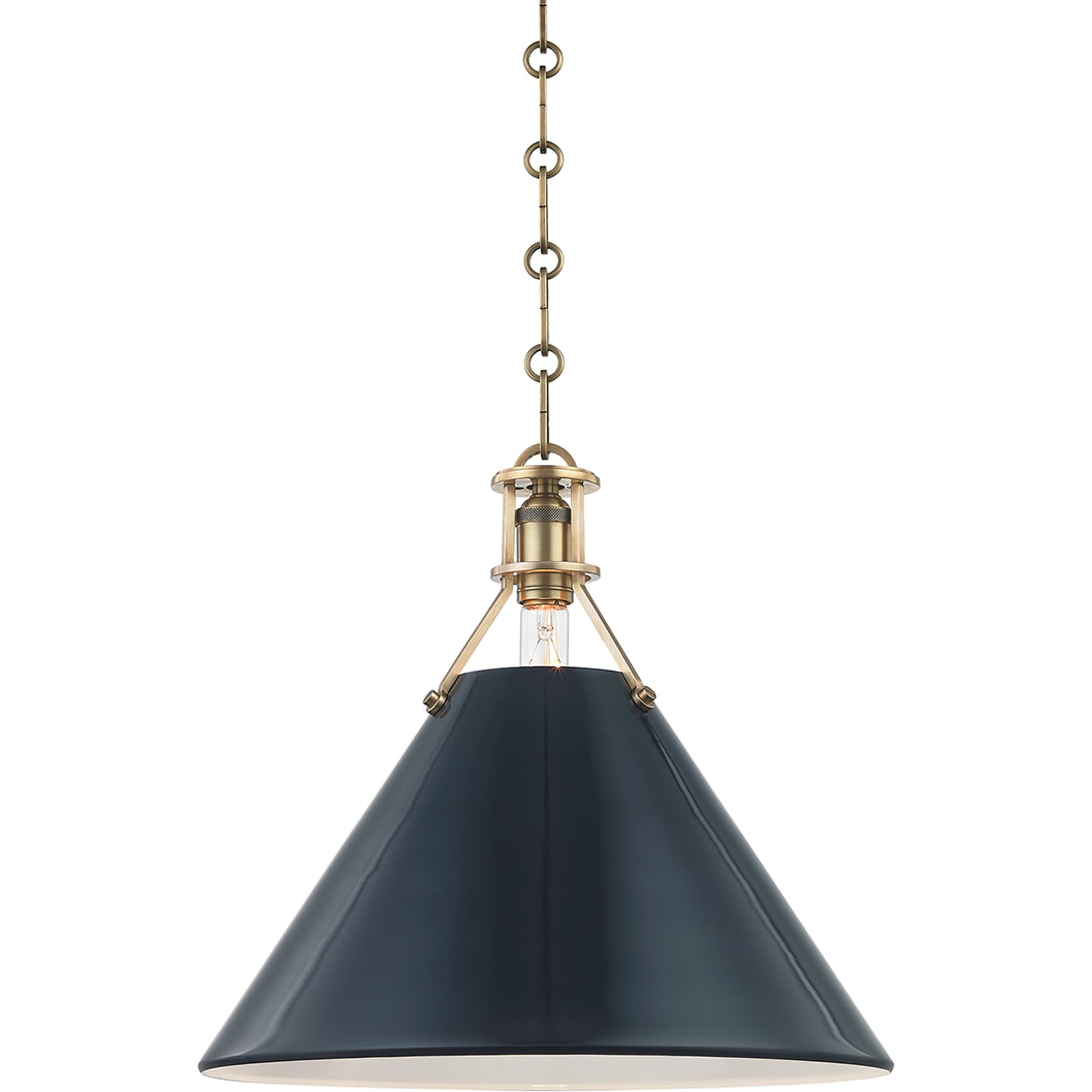 Painted NO.2 Pendant by Hudson Valley. Made from brass in a cottage & farmhouse style.
