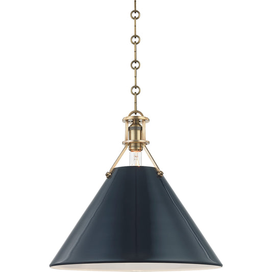 Painted NO.2 Pendant by Hudson Valley. Made from brass in a cottage & farmhouse style.