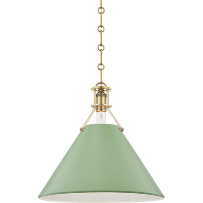 Painted NO.2 Pendant by Hudson Valley. Made from brass in a cottage & farmhouse style.