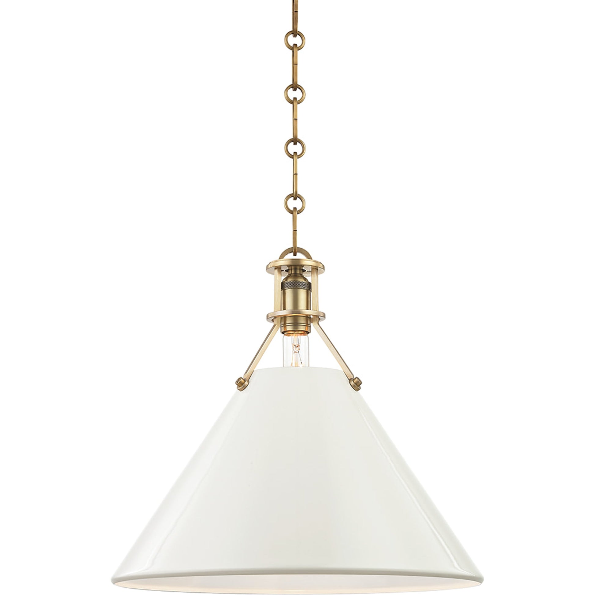 Painted NO.2 Pendant by Hudson Valley. Made from brass in a cottage & farmhouse style.