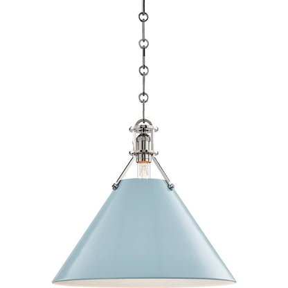 Painted NO.2 Pendant by Hudson Valley. Made from brass in a cottage & farmhouse style.