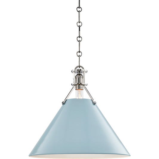 Painted NO.2 Pendant by Hudson Valley. Made from brass in a cottage & farmhouse style.