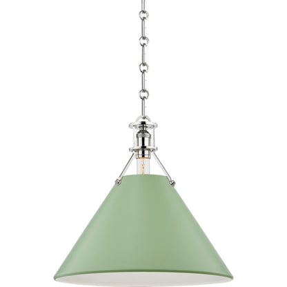 Painted NO.2 Pendant by Hudson Valley. Made from brass in a cottage & farmhouse style.