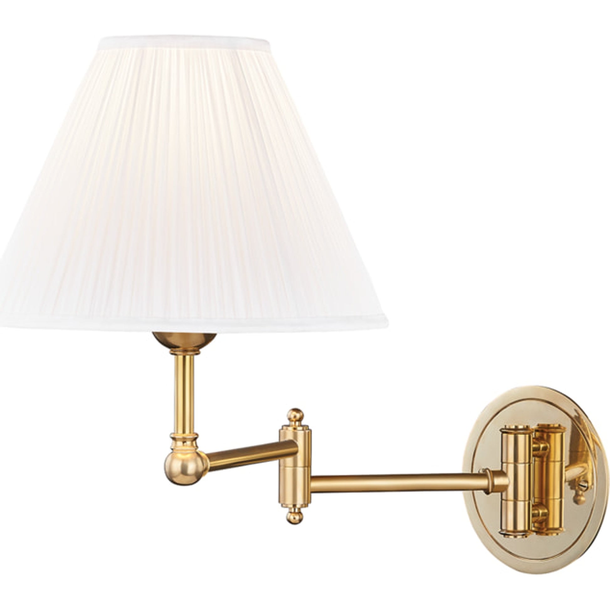 Signature NO.1 Adjustable Wall Sconce by Hudson Valley in aged brass. Made from brass in a transitional style.