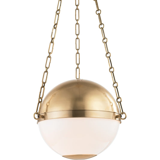 Hanging Sphere Light Pendant by Hudson Valley. Made from brass in a modern style.