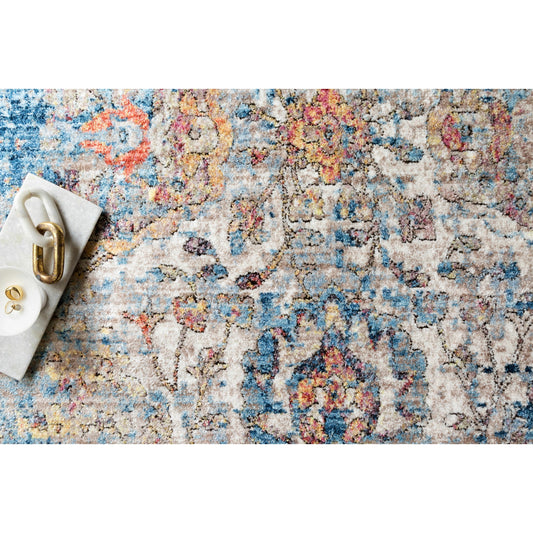 Medusa MED-04 Rug by Loloi in blue, multi. Made from 100% polyester in a transitional style.